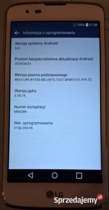 Sprzedam telefon komórkowy LG K8 model 350n
