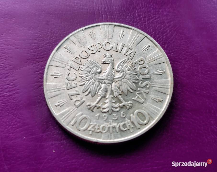 Moneta II RP 10 1936 PIŁSUDSKI Srebro Oryginał Pruszków sprzedam