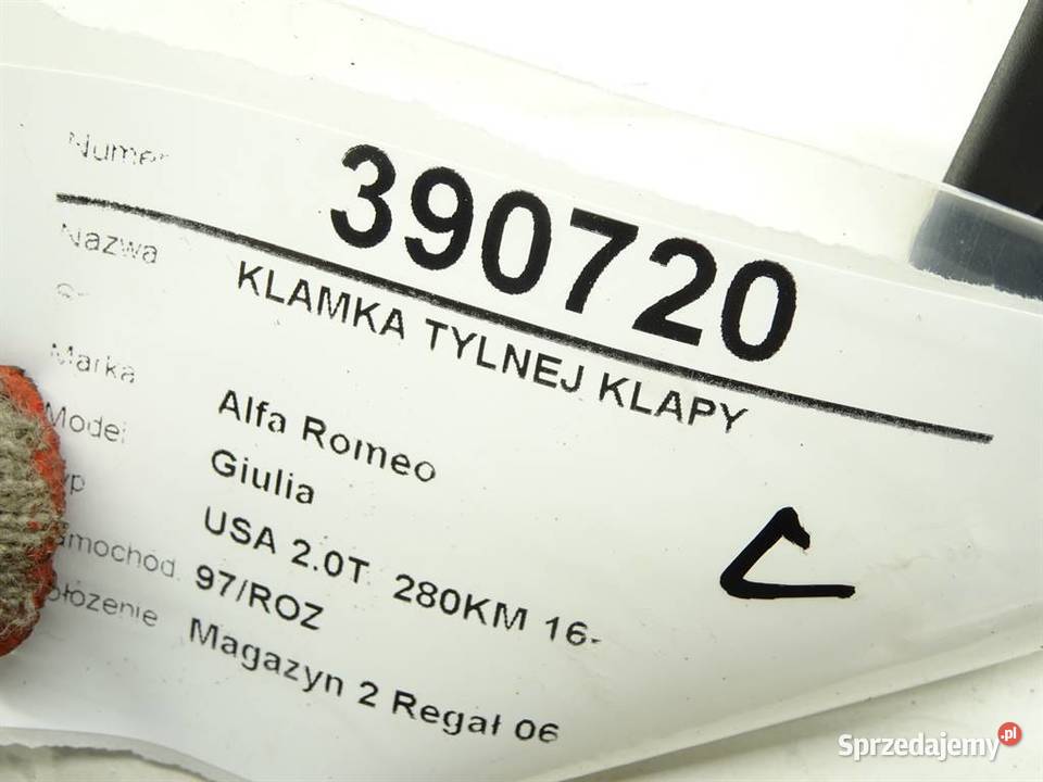 KLAMKA TYLNEJ KLAPY ALFA GIULIA 52030366 podkarpackie