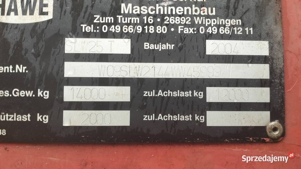 Przyczepa objętościowa Hawe ULW25T Kaweco Joskin Wąwelno