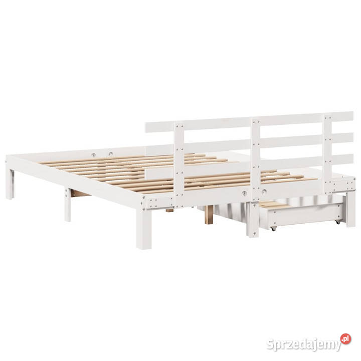 Rama łóżka z szufladami biała sosnowa 150x200 mazowieckie Warszawa