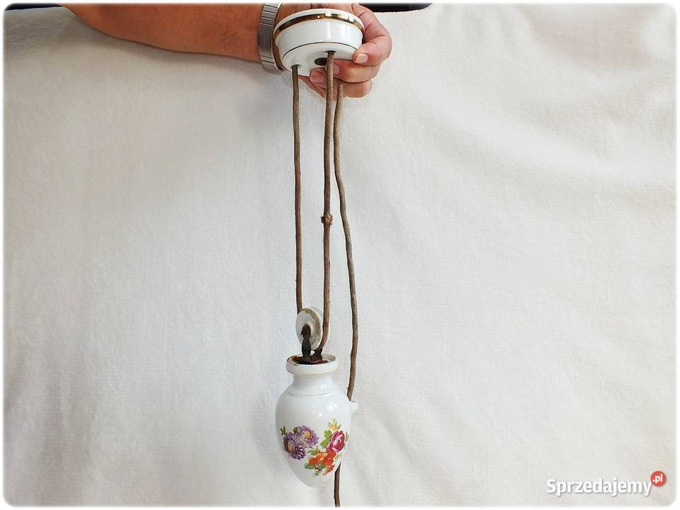 Stary Porcelanowy kompletny Obciążnik Lampy lubuskie Żary