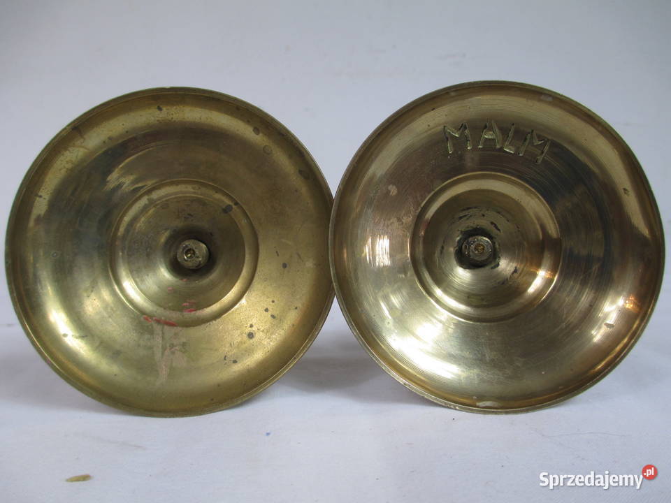 Para mosiężnych świeczników Szwecja lata 70 lubelskie