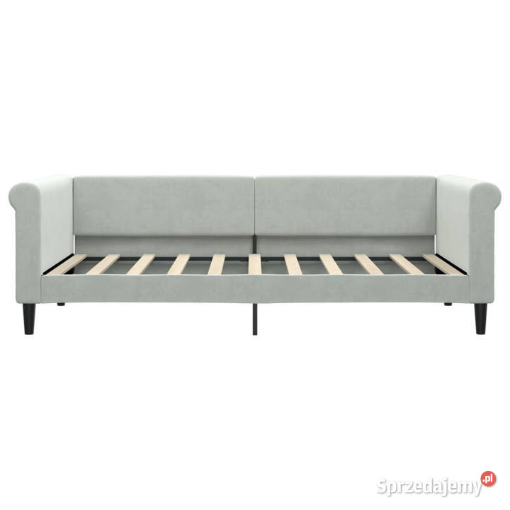 Sofa z materacem do spania jasnoszara aksamit mazowieckie Warszawa