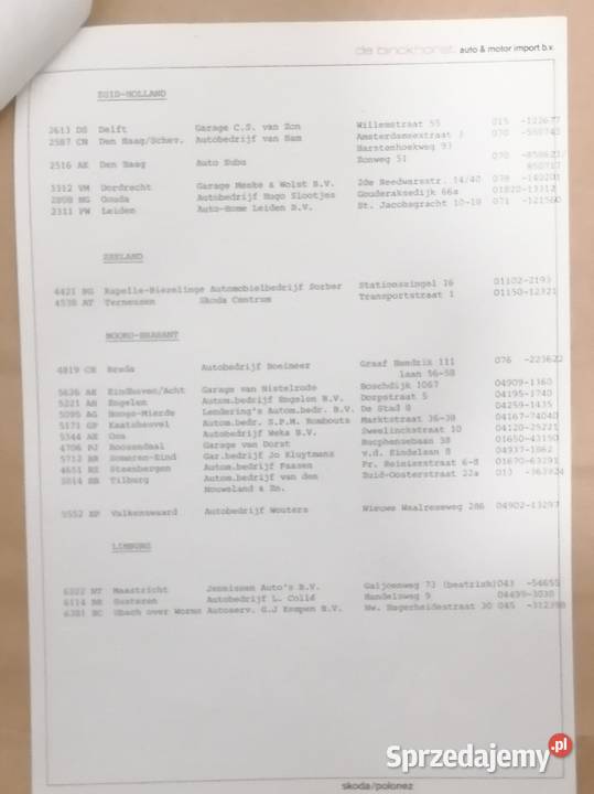Prospekt foldery lista dealerów FSO Polonez PRL