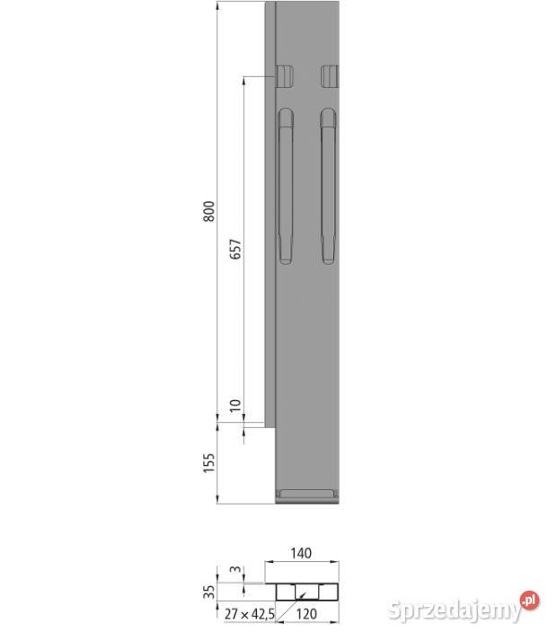 Słupek K20 tył lewy do burty 800 mm TIR Przysieka Polska