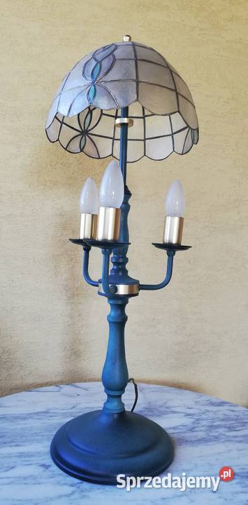 Lampa stylowa stołowa nocna z kloszem z masy Garwolin