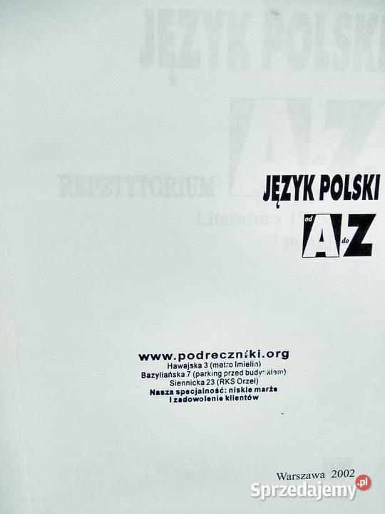 Język polski a do zet literatura outlet używane Warszawa