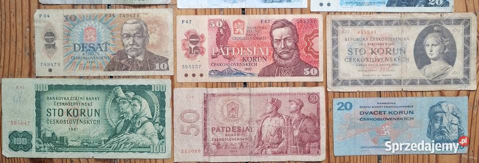 Zestaw Banknotów Czechy Słowacja Czechosłowacja Gliwice