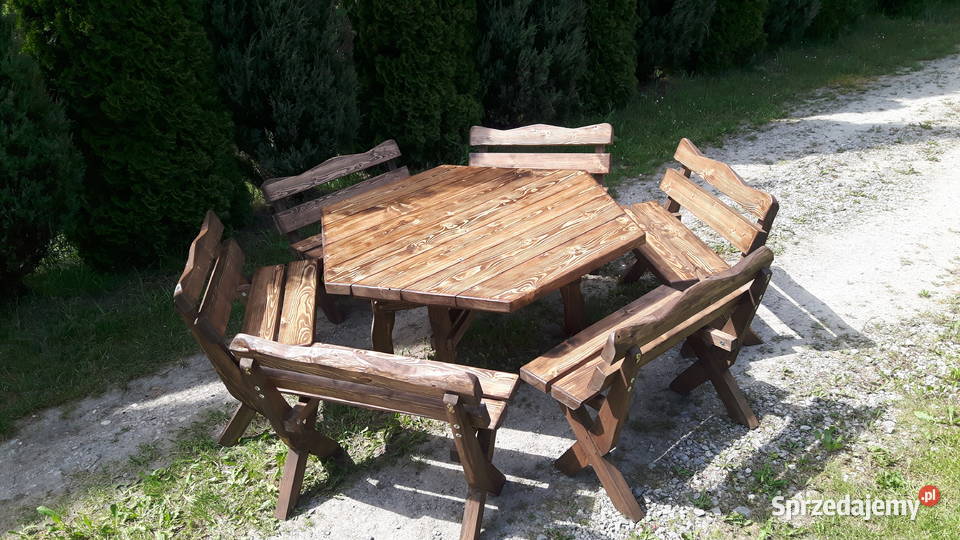 Meble ogrodowe drewniane solidne Architektura ogrodowa Bodzentyn sprzedam