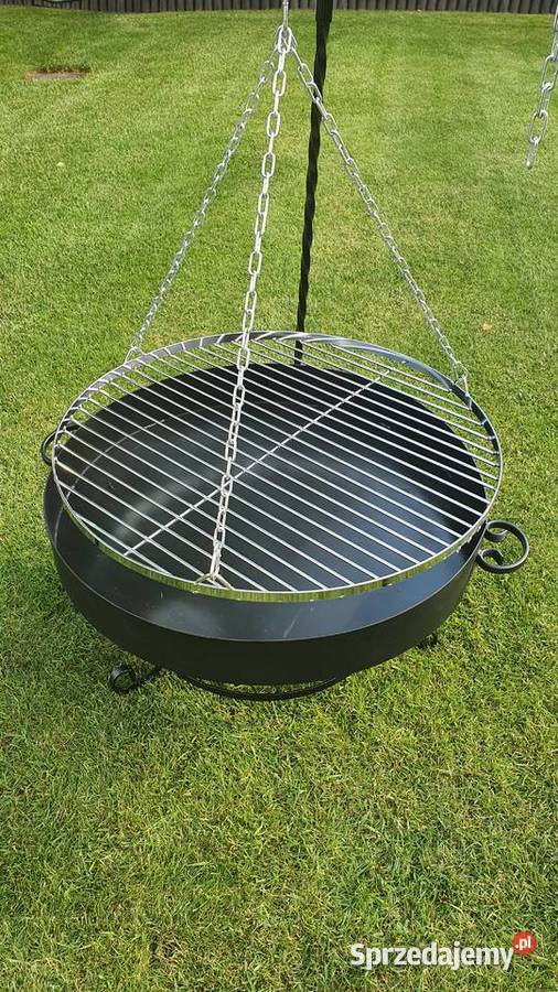 Trojnóg kuty 190 ruszt 60 chromowany palenisko