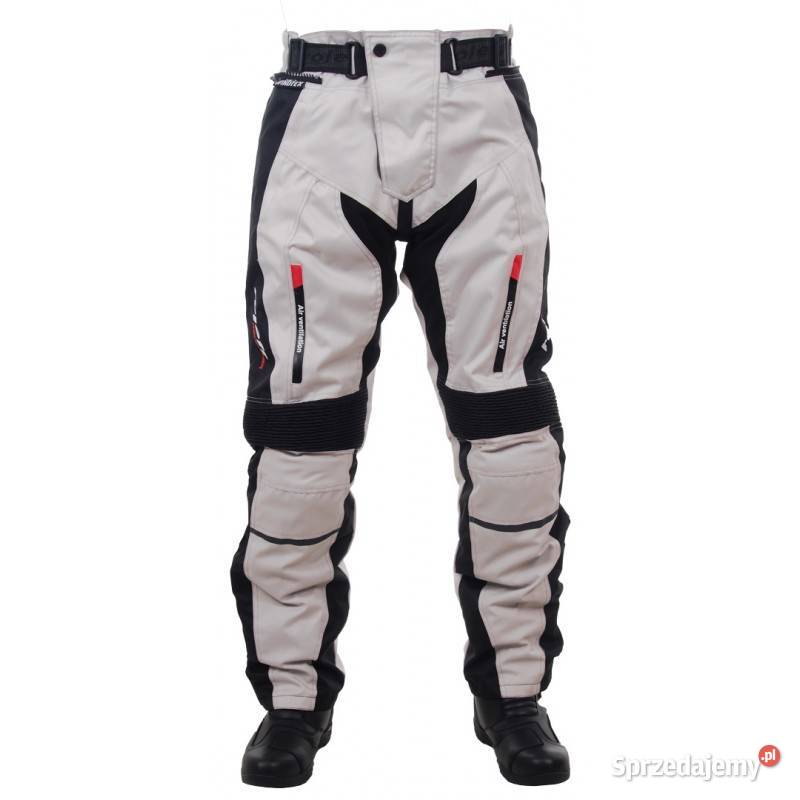 SPODNIE MOTOCYKLOWE JASNE TEKSTYLNE Z Wypinaną Mrągowo sprzedam