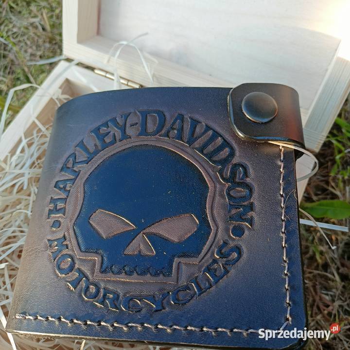 Skórzane rękodzieło portfel Harley biker Oksa