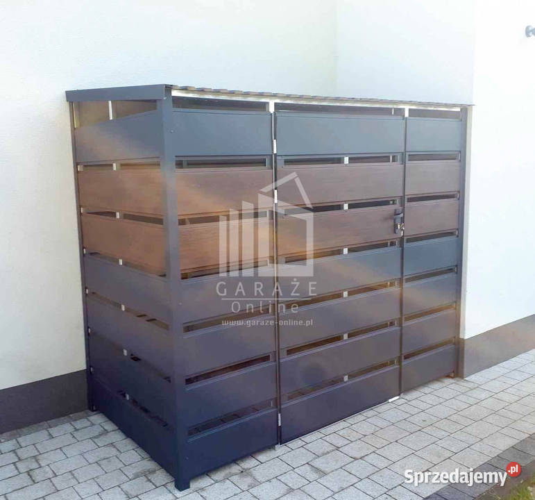 Wiata śmietnikowa spad tył 3x07m drewnopodobny Łódź