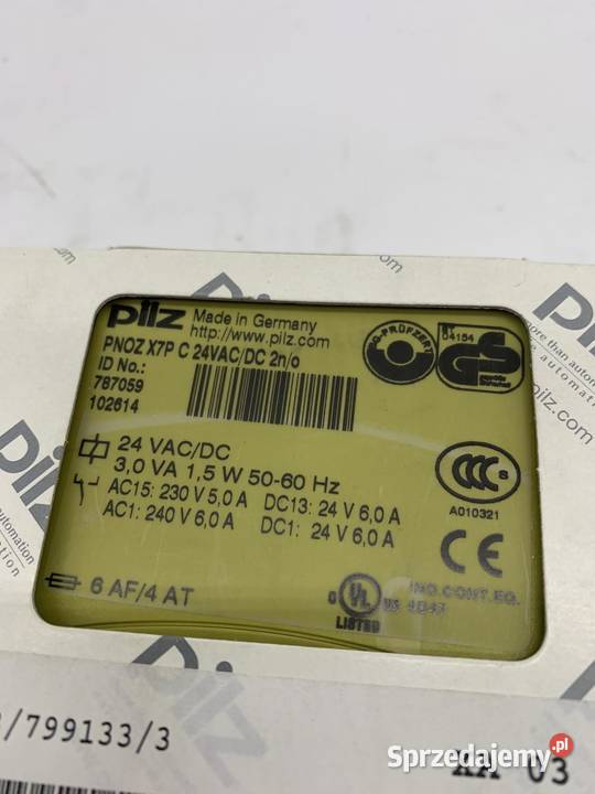 Pilz PNOZ X7P C 24VACDC 2no 787059 Safety Relay Warszawa