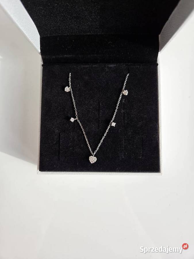 Naszyjnik srebrny z cyrkoniami serca Apart srebro Liszki sprzedam