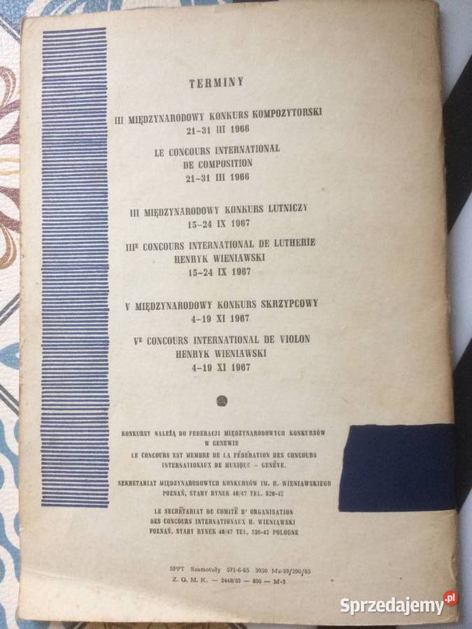 3737 Międzynarodowe Konkursy Im Henryka Antykwariat zachodniopomorskie Szczecin