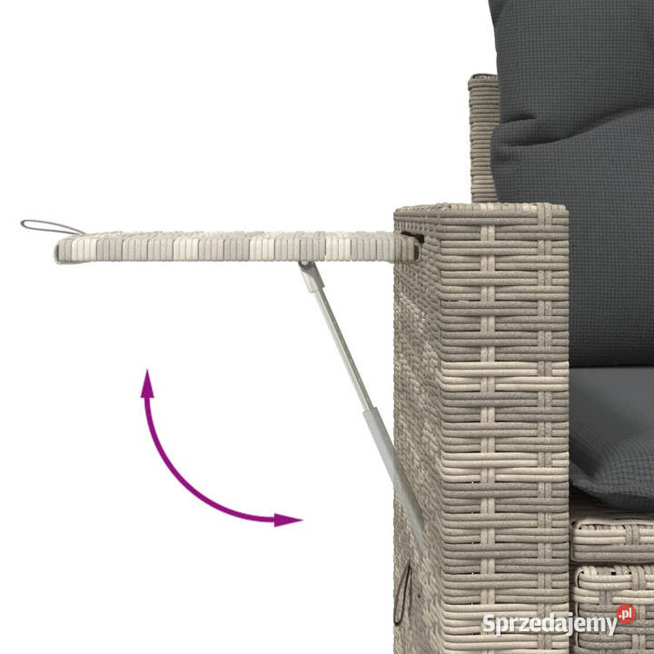 Sofa ogrodowa z poduszkami 2osobowa jasnoszara