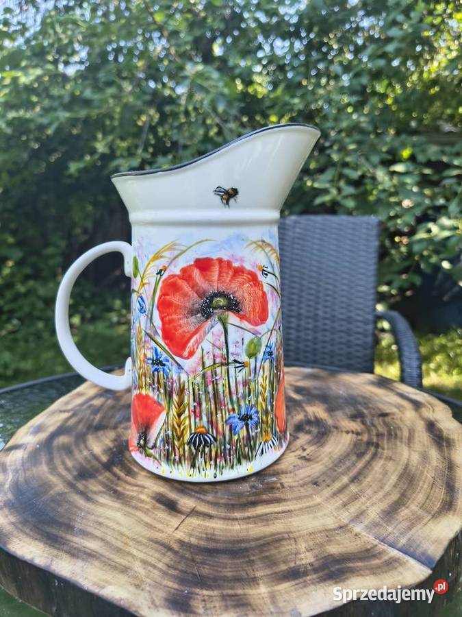 Dzbanek porcelanowy ręcznie malowany Rękodzieło Mrągowo