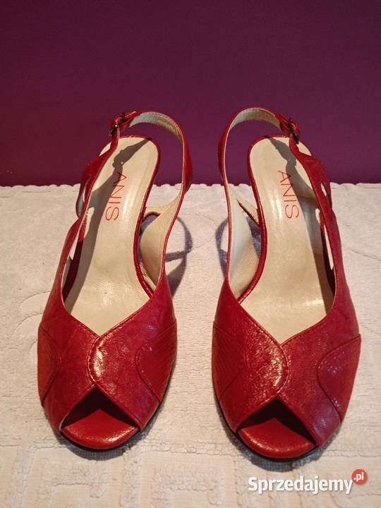Czerwone piękne buty damskie Skóra Rozmiar 38 Łódź