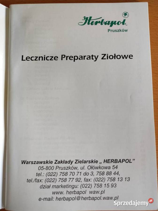 zioła zdrowie Herbapol katalog poradnik książka Pozostałe świętokrzyskie Kielce