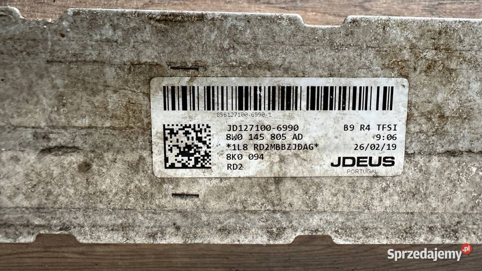 AUDI A4 B9 CHŁODNICA INTERCOOLER 8W0145805AD Gorzów Wielkopolski