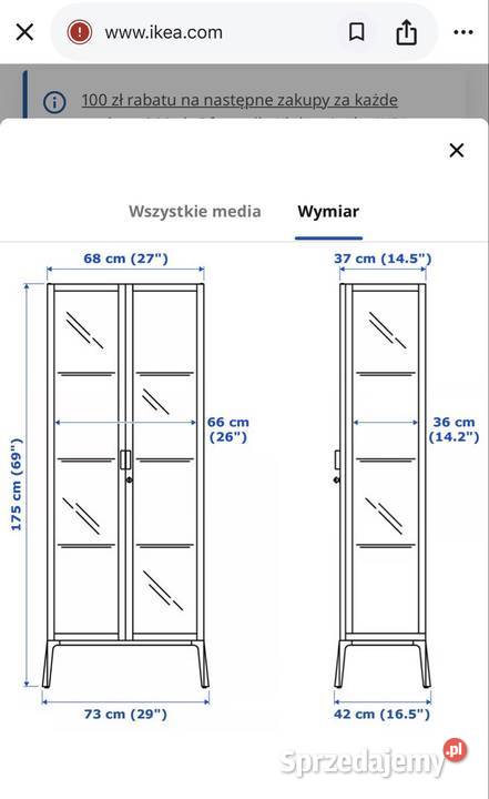 Witryna Ikea Milsbo zamykana na klucz z