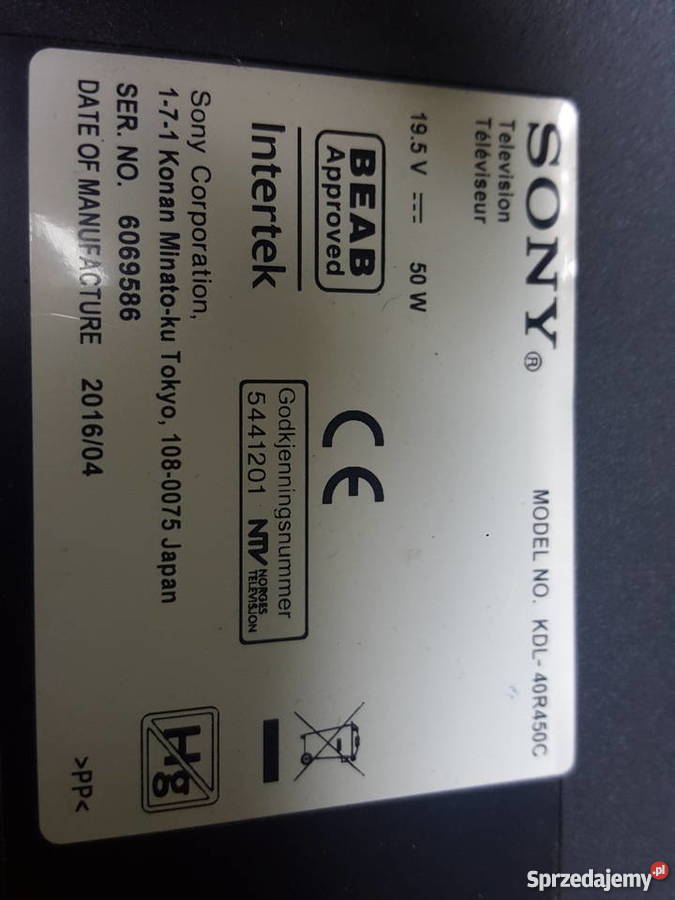 Sony KDL40R450 C zbita matryca śląskie Sosnowiec sprzedam