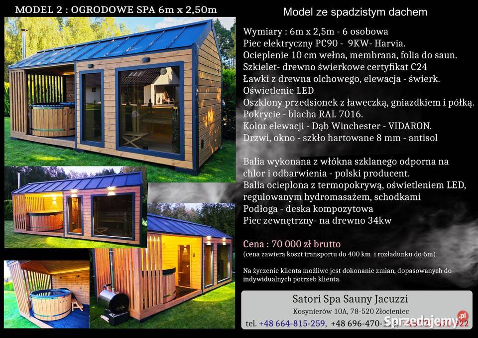 Sauna balia z masażem 6m x 25m Złocieniec