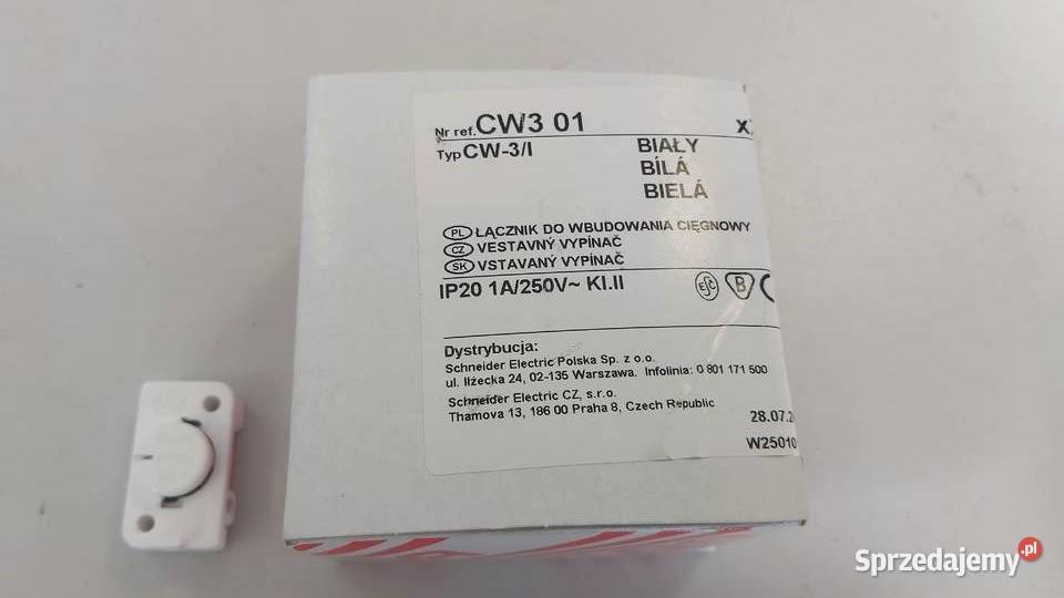 Łącznik jednobiegunowy do wbudowania CW3 CW3 100
