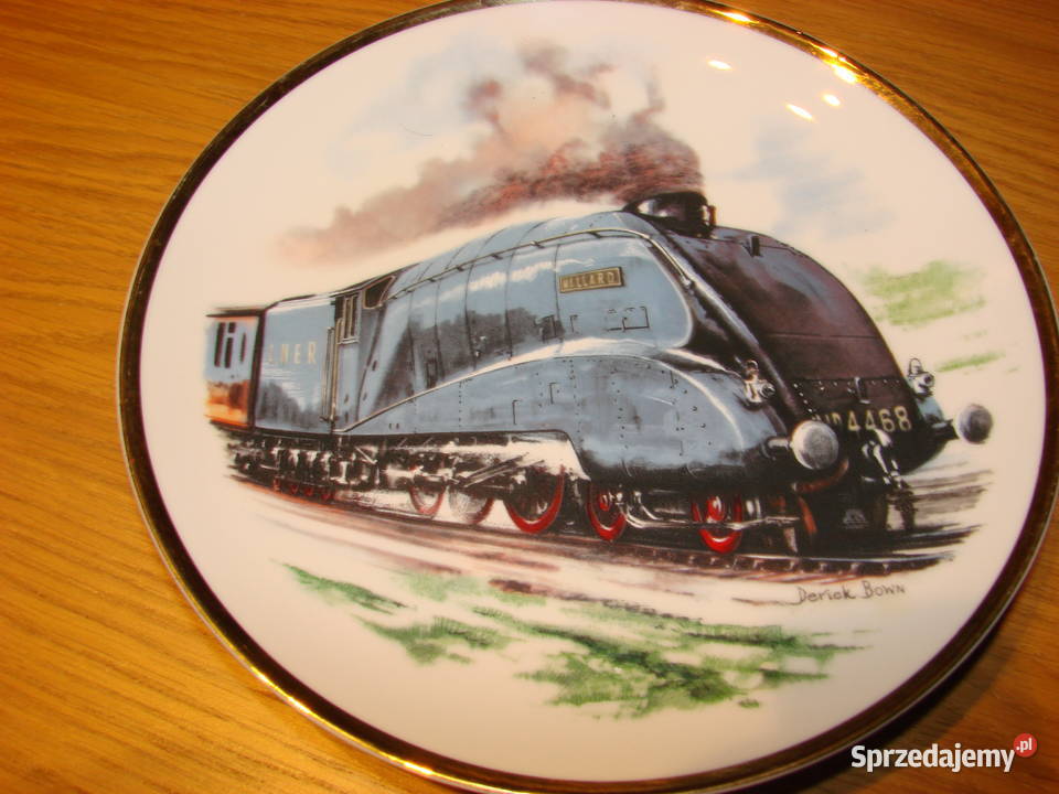 Parowóz Mallard porcelanowy talerz Derick Bown Pruszcz Gdański sprzedam