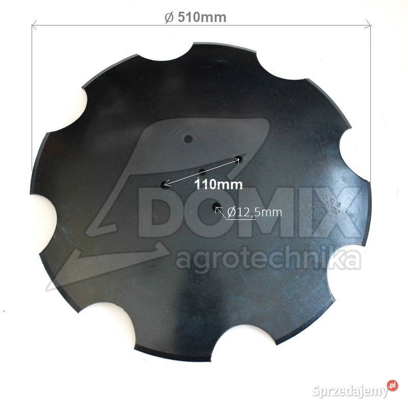 Talerz Pttinger 510mm 4otw 850410231850410230 Części i osprzęt rolniczy Golina