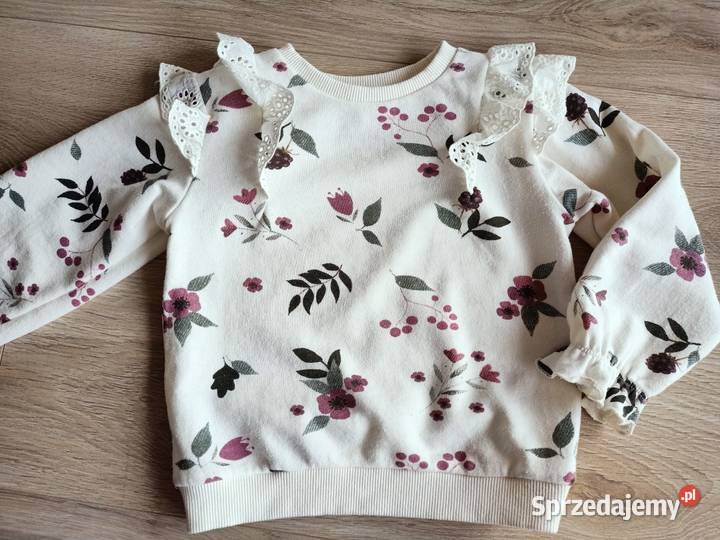 Bluza dziewczęca cienka w kwiatki z falbankami Płock