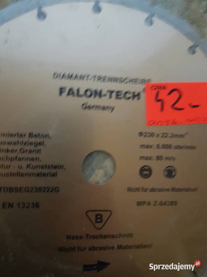Tarcza diamentowa FalonTech Segment złota Narzędzia wielkopolskie Głogowa sprzedam