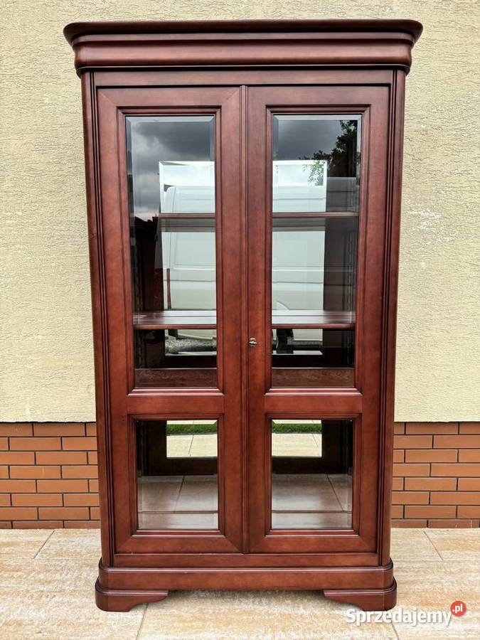 Witryna drewniana szafa przeszklona biblioteka Sulbiny