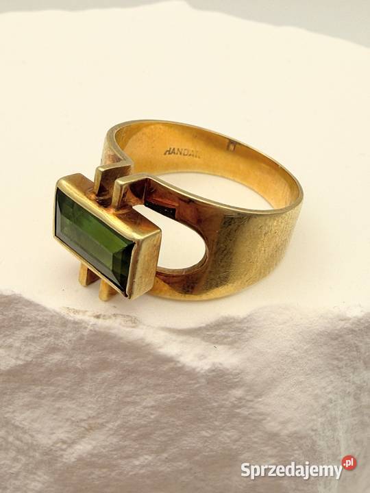 Wykwintny Złoty Pierścionek Vintage Modernist Pierścionki Szczecin