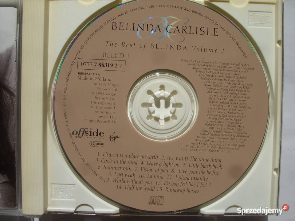 Pop plyta CD BELINDA CARLISLE THE BEST OF 1992 R Wołów