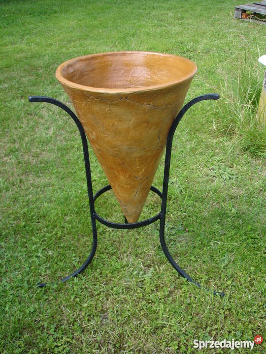 Donica ceramiczna mrozoodporna w stojaku 39 x 75 Jelenia Góra