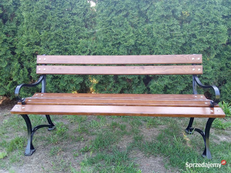 Ławka ogrodowa drewniana żeliwna mocna