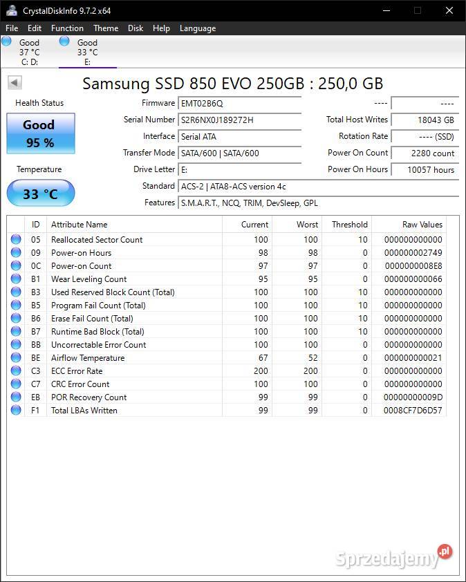 Samsung SSD 850 EVO 250GB SATA III 25 MZ75E250 wielkopolskie Poznań