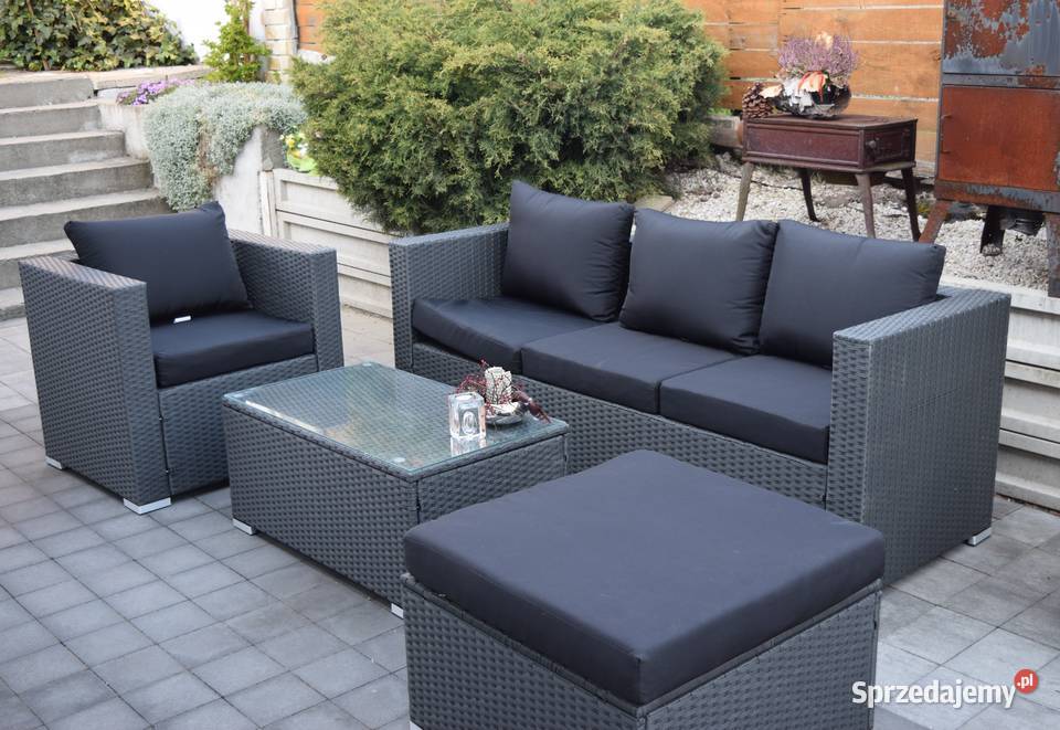 BORNEO popiel grafit technoratan sofa fotel pufa Bosutów sprzedam