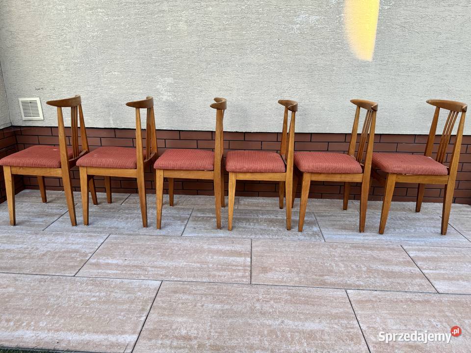 Krzesła 6 Zieliński retro vintage prl lata 60 Warszawa