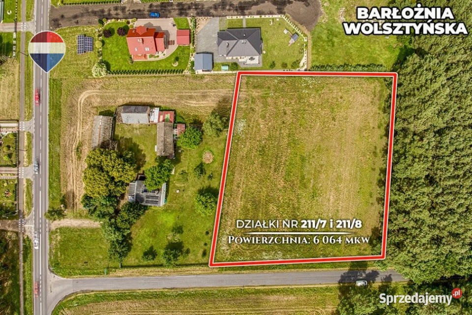 Działka z pozwoleniem na budowę osiedla 6064m2 Barłożnia Wolsztyńska