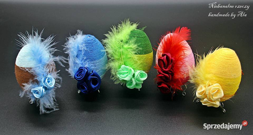 Jajka z muliny mulina pisanki Wielkanoc ozdoby Antyki, Sztuka, Kolekcje