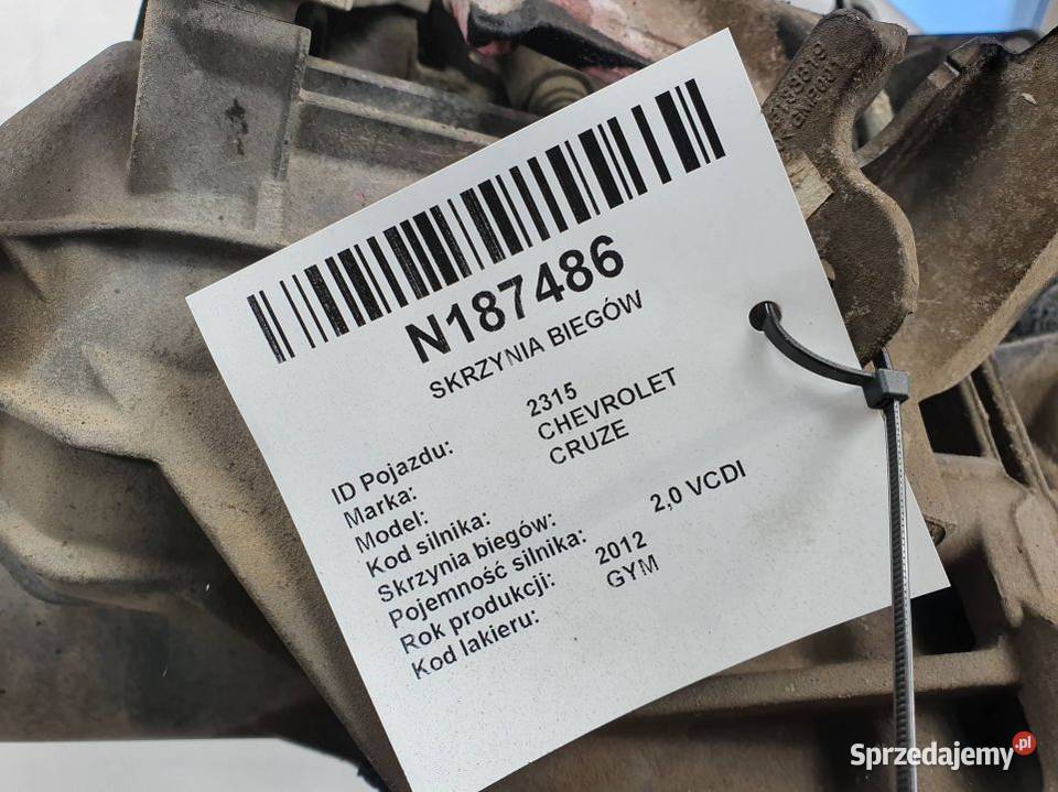 SKRZYNIA BIEGÓW CHEVROLET CRUZE 20 VCDI osobowe Lipno