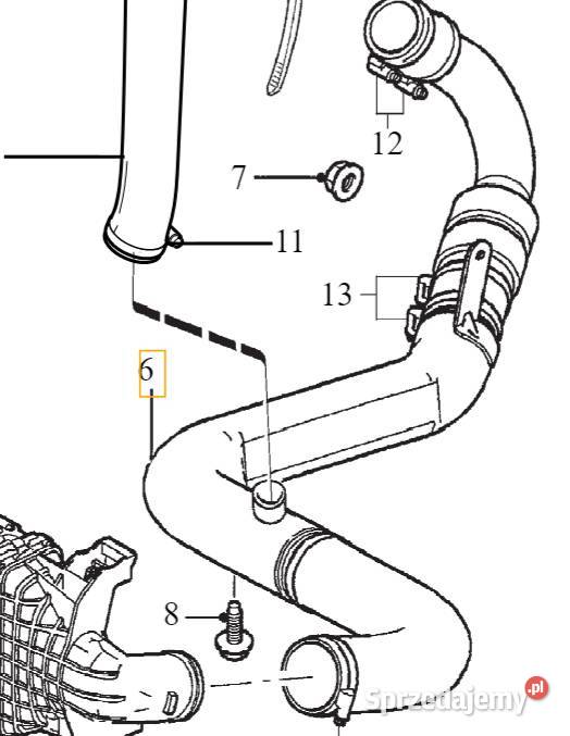 VOLVO C30 C70 S40 V50 lewa rura intercoolera 20D Bielany Wrocławskie