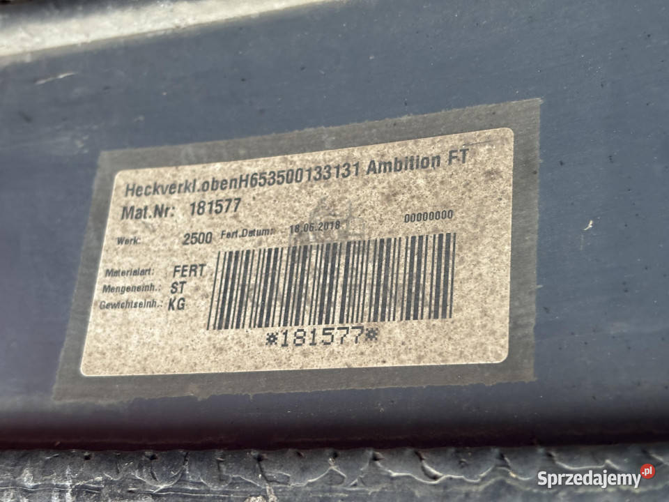 Fendt Katana 65 S4 650 Gen3 85 S4 Owiewka Tylna Pozostałe Rolnictwo Jastrzębniki