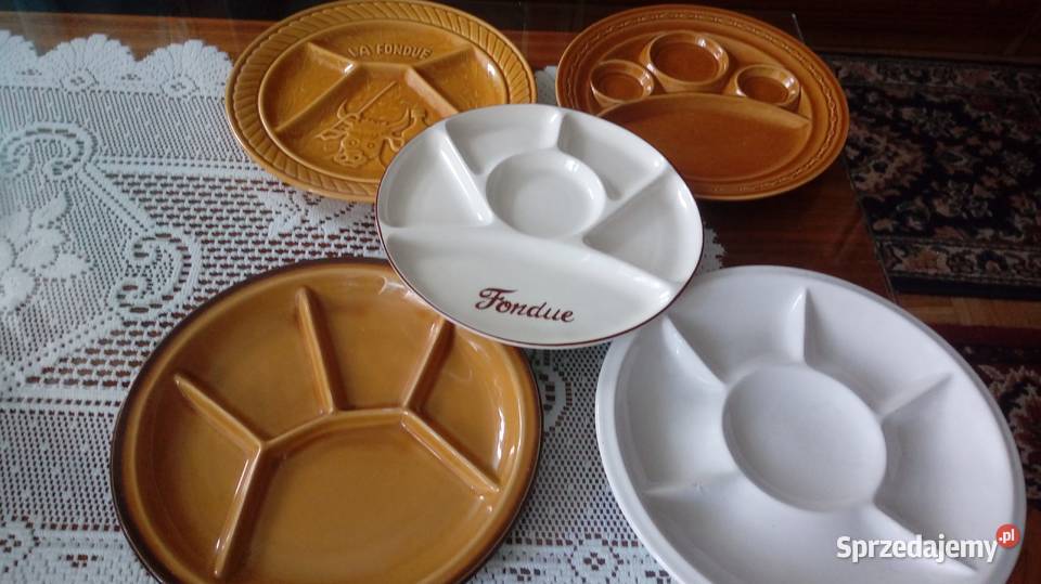 Talerze wielodzielne sygnowane LA FONDUE i inne sprzedam
