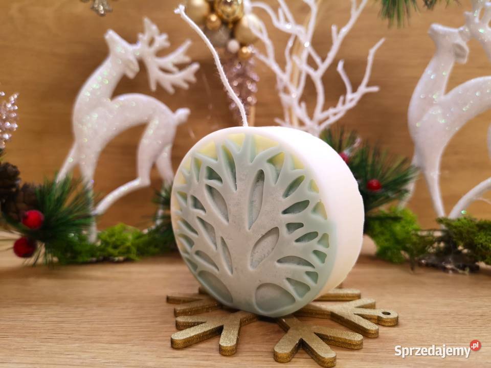 Świeca sojowa zapachowa koło z motywem drzewa Kielce