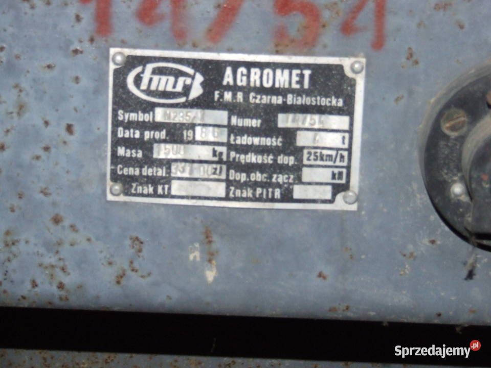 Rozrzutnik obornika dwuosiowy 4t Czarna lubelskie Rudnik